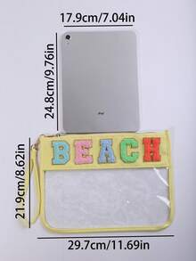 1pc Envelope Style Semi-Transparent PU Coated Paper Cosmetic Bag/Pouch, Suitable For Daily Use And Travel (Accessories Not Included) - Multicolor - View 8