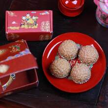 2 Sets Doll House Chinese New Year Wedding Dowry Jian Dui Cake Mould Pretend Play Toy