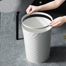 Space-Saving Modern Black Trash Can, Easy-Clean Plastic Wastebasket For Bathroom, Office, Bedroom - No Batteries Required, Bathroom Organizers And Storage Home Bathroom Decor Fall Decor Back To School