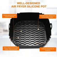 1pc Reusable Silicone Air Fryer Liner, Air Fryer Accessories, Kitchen Supplies Replacement For Disposable Baking Mat Square Pad