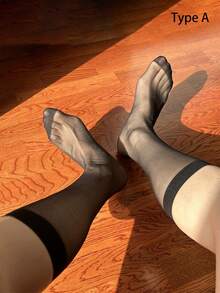 1 Pair Sexy Men's Ultra Thin Transparent Silky Socks, Colorful Breathable Scrunch Socks For Men, Reinforced And High Elasticity Design, Comfortable Men's Business And Formal Dress Stockings Accessories, Crew Socks, For Men's Gift, Daily Wear, Outdoor Use, Dating Wear, Cosplay, Travel Vacation, Fit For Most Body Shape - Multicolor - View 13