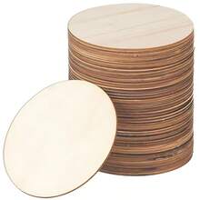 10pcs/Pack 3/5/8/10cm Wood Cutout Discs, DIY Laser Cutting Decorative Wooden Slices, Poplar Wood Geometric Coasters, Home Decor Round Wooden Pieces - Multicolor - View 7