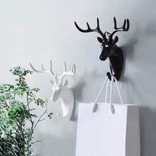 6 Style Wallpaper Hooks Vintage Deer Head Animal For Hanging Clothes Hat Scarf Keys Antlers Coat Hangers Rack Wall Decoration