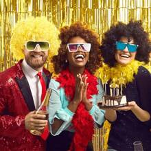 Peluca afro burbuja vibrante - Peluca de disfraz de payaso colorida para fiestas, fans y eventos temáticos, con gorra de malla elástica, excelente para cosplay y fiestas festivas, pelucas de festival, peinados rizados, pelucas de ajuste seguro, accesorios de peluca, tocado falso de rizos redondos, pelucas afro, fans de pelo
