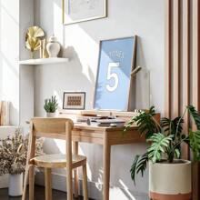 1 pieza Póster de temporada pop 2023 2024 Camiseta de fútbol Logotipo de estrella deportiva Decoración de pared moderna es perfecta para fans y decoración estética de la habitación Marco opcional