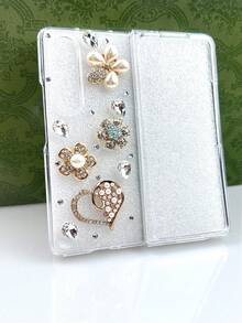 夏季 1 件装水钻装饰闪光手机壳，适用于 Galaxy Z Flip - 無色 - 查看 6