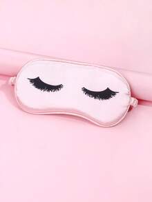 1pc Girls Pink Eyelash Pattern Polyester Soft Sleep Mask, Comfortable For Resting And Dreaming - Multicolor - View 6