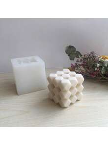 Diamond Cube DIY Handmade Fragrance Plaster Multifunctional Silicone Mold - White - View 3