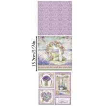 12 hojas de papel vintage para diario/scrapbook, papel decorativo con fondo de paisaje de lavanda de Provenza, útiles escolares, de vuelta a la escuela
