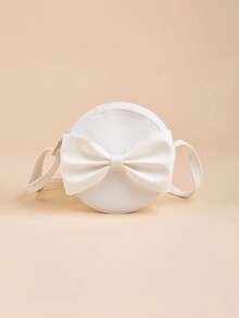 1 件儿童公主迷你手提包，时尚蝴蝶结可爱女孩斜挎包、单肩包、零钱包、礼物 - 圓形蝴蝶結 - 查看 11