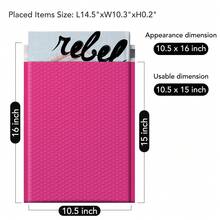 Large Bubble Mailers 10.5x16 Inch 25 Pack Pink Padded Envelopes Usable Size 10.5x15" Self Seal Bubble Envelopes Padded Mailers For Mailing Magazine,Clothes,Small Business #5 - Hot Pink - View 2