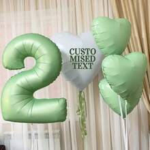 10pcs 18 Inch Olive Green Heart-Shaped Balloons (Ribbon Not Included) - Self-Sealing Foil Metallic Finish, Suitable For Birthday, Anniversary, Graduation Party Decoration, Birthday Balloons, Summer Beach Party Decoration - Olive Green - View 3