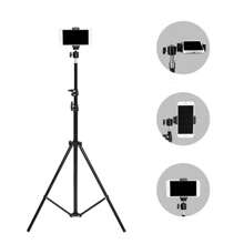 63-Inch With Foldable Metal Tripod &, Phone Holder Clip, 160.02 Cm Multifunctional Iron Tripod, Phone And Camera Tripod, Universal Triangular Metal Iron Stand