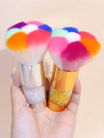 1pc Colorful Large Soft Powder Brush, Blush Brush, Multifunctional Makeup Brush For Face And Nail Art Powder, All-In-One Brush, Great Gift,Foundation Brush,Concealer Brush,Blush Brush,Contour Brush,Blush Brush,Bronzer Brush,Powder Brush,Foundation Brush,Blush Brush