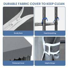 Closet Organizer Metal Garment Rack Portable Clothes Hanger Freestanding Closet Wardrobe 77"Wx 18"D X 77"H - Black - View 8