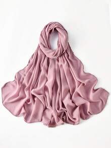 1pc Women's Fashion Chain Chiffon Long Scarf, Long Solid Color Muslim Headscarf/Hijab Shawl, Elegant Daily Casual Sunscreen - Chain Chiffon Scarf - View 17