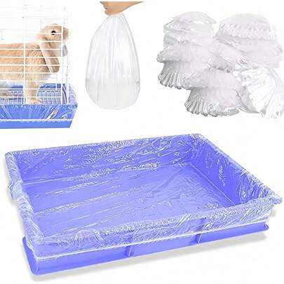 10/50pcs Disposable Transparent Plastic Liners, Suitable For Small Pet Cages Including Rabbit Cages, Hamster Cages And Litter Boxes
