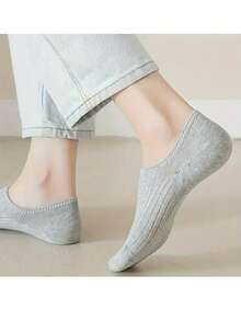 6/12 Pairs Women Invisible Socks, Solid Color, Knitted Fabric, 95% Polyester And 5% Spandex, Comfortable Multi-Purpose, Hand Wash, 200g/Sqm, Unisex - Multicolor - View 7