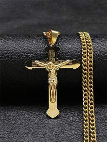 基督教圣经不锈钢金/银耶稣长项链男/女项链吊坠宗教珠宝男士女士时尚配饰情侣礼物 - 項鍊 - 查看 11