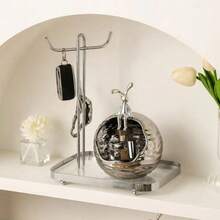 1 pieza Tazón decorativo de almacenamiento, decoración de almacenamiento de cerámica, bandeja de almacenamiento de llaves de alta gama, caja de almacenamiento de joyas para tocador moderno, suministros de almacenamiento y organización del hogar, accesorios de dormitorio, decoración de dormitorio, decoración de la habitación, decoración del hogar Regreso a clases - Multicolor - Ver 6