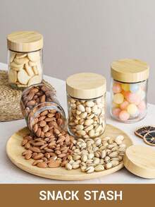 2pcs/4pcs/6pcs 480ml 16.23oz Glass Jars,Overnight Oats Containers With Lids,Kitchen Glass Canisters,Oat Container With Lid,Glass Storage Container Airtight Food Jars With Wood Lids,Glass Cup,Food Storage Containers,Seasoning Jars,Oat Cup,Yogurt Cup,Breakfast Cup,Grain Jar,Salad Cup,Can Enter Dishwasher,For Yogurt - Multicolor - View 3