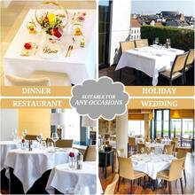 6Pack White Table Cloth, Rectangle Tablecloth 60 X 126 Inch For 8ft Rectangle Tables, Wrinkle Free Washable Polyester Tablecloths For Wedding Reception Banquet Party - White - View 7