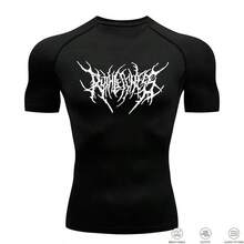 Compression T-Shirt Gym Fitness Crossfit Cross Gothic Style Fashion Unique Stylish - màu đen - Xem 1