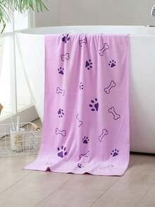 2pcs/1pc Soft Absorbent Pet Towel, 19.68in*39.37in, For Medium Sized Dogs, Quick Drying Toiletries, With Paw Print Design - Multicolor - View 27