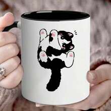 [Cute Cartoon Kitten Pattern Mugs] 1pc Creative And Unique Ceramic Coffee Mugs For Juice, Milk, Coffee - Perfect Birthday Gift And Holiday Gift For Family, Him, Office Afternoon Tea Coffee Mugs, Family Breakfast Milk Mugs, Cold Drink Mugs, Mugs Of Water, Milk Tea Mugs, Beer Mugs And Other Interesting Mugs, Reusable Ceramic Material, Also Suitable For Party Creative Gifts. Back To School