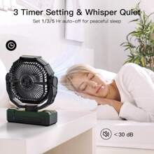 FRIZCOL 3-In-1 Camping Fan - 24000mAh/12000mAh Portable Fan Rechargeable - 9-Inch Battery Powered Fan(140Hrs/70Hrs) - USB Fan With Light & Remote For Indoor, , Tent, Travel, BBQ, Fishing, Jobsite Cooler Fan Airconditioning Fan Rechargeable Campingfan