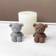 Molde de Vela 3D Urso Fofo, Mini Molde de Vela Perfumada de Urso de Pelúcia DIY, Decoração, Molde de Silicone, Artesanato, Molde de Vela de Cristal Epóxi, Sabonete