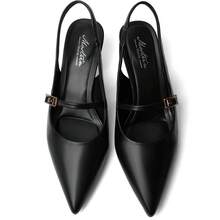 Kitten Heels For Women Slingback Heels Pointed Closed Toe Heels Slip On Dress Pumps Shoes Low Women's Pumps For Dating Party Working - Black - View 4