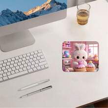 1 Plush Rabbit Mouse Pad, Durable, Lightweight, Easy To Carry, Suitable For Office And Games, 8 * 9.5 Inches, Strong Adhesive, Ultra-Thin Design, Smooth And Comfortable Operation, Rubber Material, NO. Ytz3940, Product Without Watermark