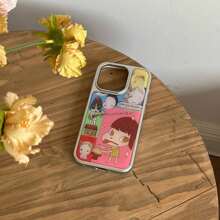 Funda de teléfono inteligente con borde plateado y rejilla de resina epoxi de colores compatible con Apple 16 Pro Max/ 15 Pro Max/ 14 Pro/ 13 Pro/ 13
