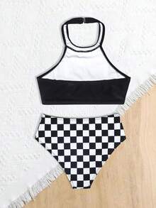 2 bộ đồ bơi Tankini in hình bướm cho bé gái tuổi mới lớn, đi biển và hồ bơi - màu đen - Xem 2