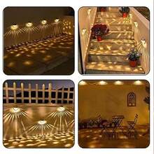 6 个 LED 半圆形太阳能栅栏灯：持久照明，易于安装，适用于户外道路和栅栏，- 友好型 6 个 LED 半圆形太阳能栅栏灯：利用阳光，节省能源