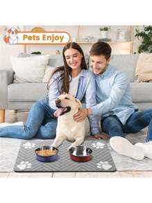 Waterproof Silicone Pet Placemat - Keep Your Cat Or Dog's Food & Water In Place & Non-Slip Pet Food Mat, Dog & Cat Feeding Mat!