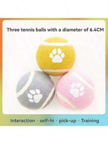 1 Dog Toy Footprints Pattern Elastic Ball Toys, Used For Training And Interactive Pet Toys