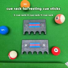 1 Pc Cue Rack For Resting Cue Sticks, A Must-Have Billiard Accessory, Available In 3-Cue, 4-Cue, And 5-Cue Rack Sizes. An Essential Item For Billiard Enthusiasts And Pool Halls. A Perfect Holiday Gift. - Black - View 1