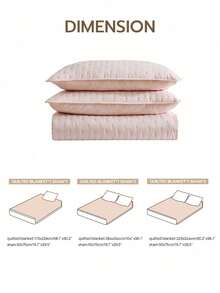 2/3件套超柔软微纤维超声波缝纫四季通用被套套装，经典优雅风格，舒适床上用品，轻盈如云，包含1个被套和2个枕套，浅粉色 - 淺粉色 - 查看 3