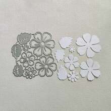 1 Peça Molde de Corte de Metal em Formato de Pétalas de Flor, Estêncil para Scrapbooking, DIY, Álbum, Carimbo, Papel, Cartão, Decoração em Relevo, Artesanato - Prata - Visão 6