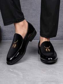 男士乐福鞋，圆头商务皮鞋，都市休闲鞋套，男士正装皮鞋，工作鞋，驾车鞋，豆豆鞋，商务皮鞋 - 黑色 - 查看 6