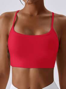 Cross Back Sports Tank Top, Show Your Beautiful Back Summer Tops