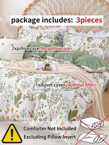 Bộ ga trải giường họa tiết hoa 3 món (1 ga trải giường và 2 vỏ gối), mềm mại và thân thiện với da, phù hợp cho mọi mùa. - Nhiều màu - Xem 9