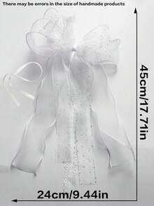1Pc 婚礼装饰 蝴蝶结挂饰 婚礼派对场景装饰用品 创意欧式浪漫白色大蝴蝶结摆件 桌面摆件 营造氛围必备 - 彩色 - 查看 9