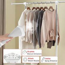 OYAJIA Clothes Steamer, Foldable Handheld Clothing Wrinkles Remover For Garments, Large Detachable Water Tank Portable Mini Fabric Steam Iron For Home And Travel (White) - UK Plug(220-240V) - View 6