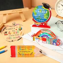 1 件 4 件/套教师节纪念礼物，适用于学校、教室、办公室桌面装饰、毕业派对教师感谢纪念品学校装饰学校惊喜宿舍装饰返校 - 多色 - 查看 3