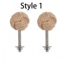 2/8 件橱柜绳结把手/黄麻门把手海滩海边家居装饰礼品适用于厨房客厅办公室衣柜抽屉，家居装饰 - 彩色 - 查看 3