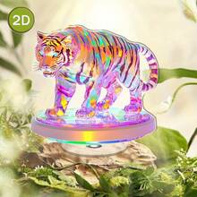 2D 旋转亚克力桌面装饰，无需电力，采用彩虹老虎设计，适合缓解压力、冥想、办公室装饰和家居氛围