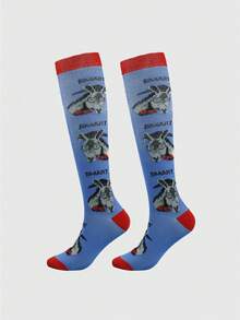 5 Pairs/1 Pair Women Cute Animal Pattern Compression Socks, Fashion Professional Outdoor Sports Micro-Compression Socks Suitable For Running, Cycling, Skipping, Camping, Hiking - Multicolor - View 16